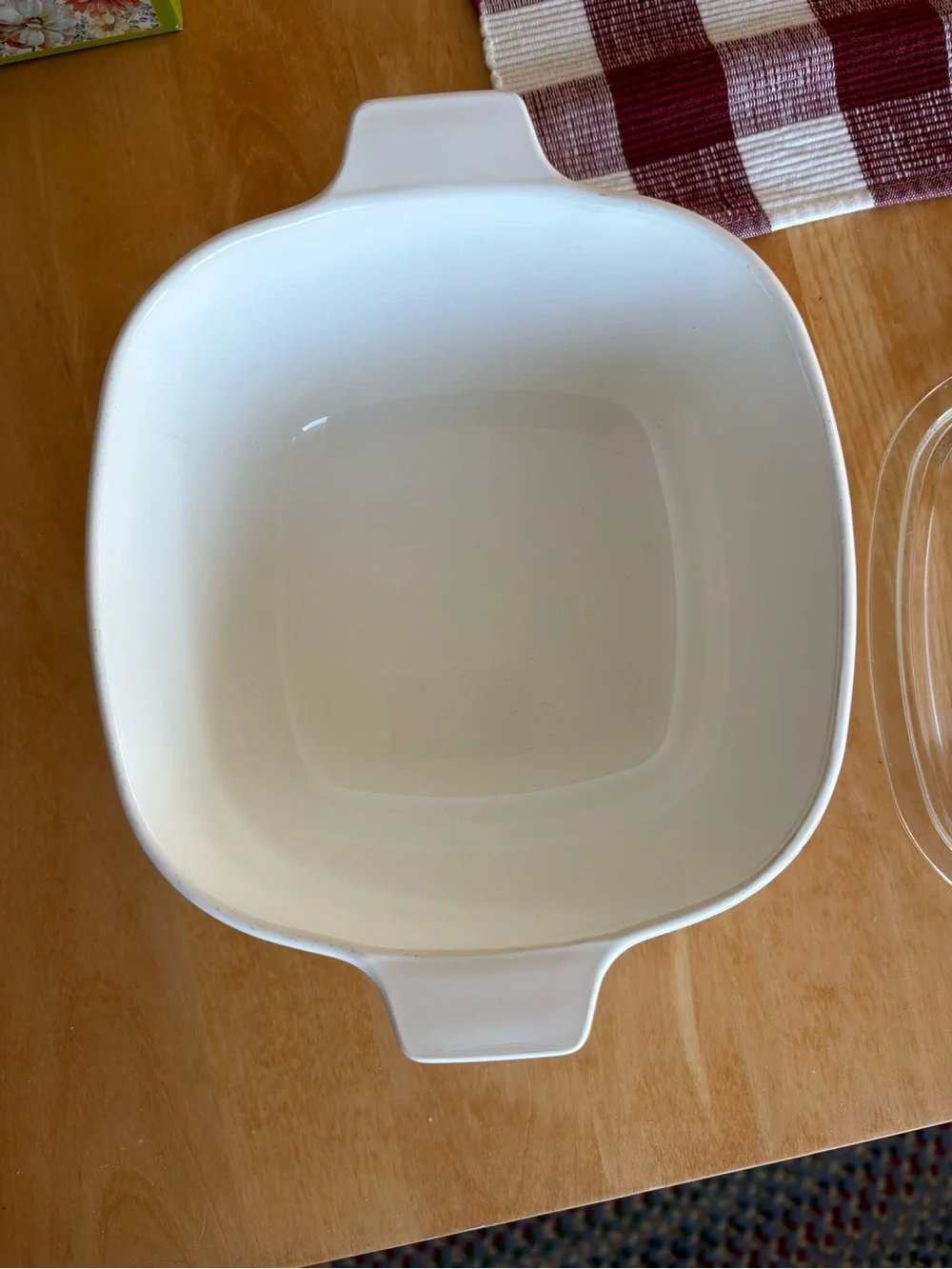 Corningware White Casserole with Blue Cornflower Pattern and Glass Lid